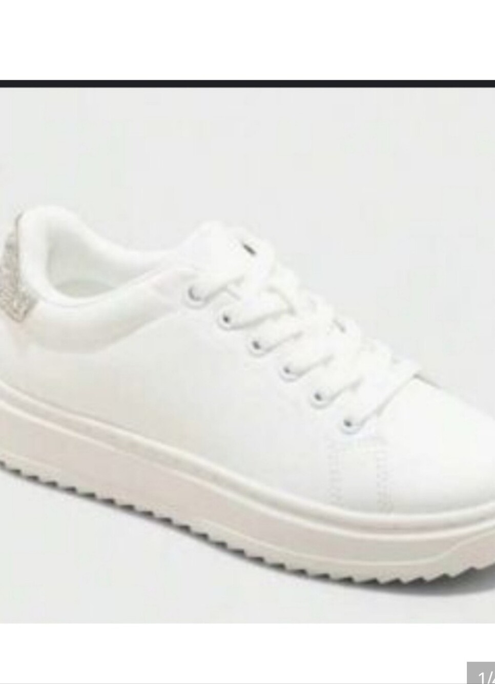SIZES ADDED A New Day Peggy White Sneakers with Rhinestone Accents